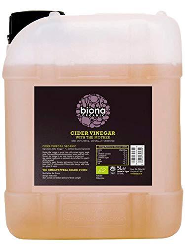 Vinagre de sidra de manzana orgánico sin filtrar con la madre, 5 litros