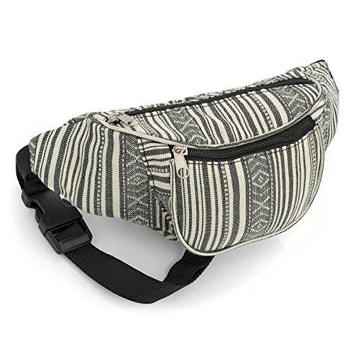 Black and White Stripe Bum Bag Fanny Pack Festivals Holiday Wear