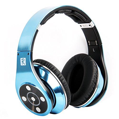 Bluedio R+ Leyenda (revolución) Auriculares Diadema Abiertos HiFi Cascos Bluetooth con NFC y Micro SD (Azul)