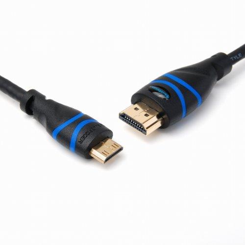 BlueRigger Mini HDMI-HDMI 10ft cable HDMI 3 m HDMI Type C (Mini) HDMI tipo A (Estándar) Negro, Azul - Cables HDMI (3 m, HDMI Type C (Mini), HDMI tipo A (Estándar), Negro, Azul)