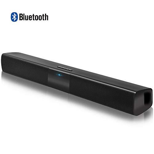 Altavoces Bluetooth PC, Barra de Sonido para TV Mini Soundbar Bluetooth 4.2 Inalambricos con Cables RCA/AUX/USB, Negro, 23 Pulgadas