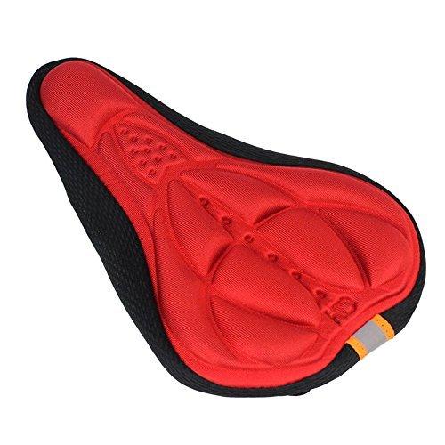Bocideal New Style Cycling Bike 3D Silicone Gel Pad Red Seat Saddle Cover Soft Cushion Black by Bocideal