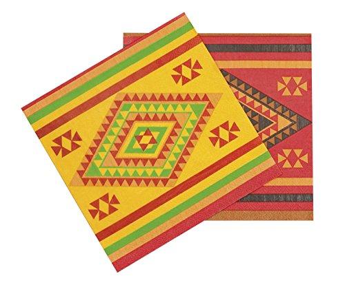 Boland - 54411 - Juego de 12 servilletas multicolor con estampado inspirado en México - Dimensiones: 33 x 33 cm - Ideal para decoración fiesta