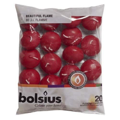 Bolsius Floating Candles in Bag Set of 20 Old Red by Bolsius
