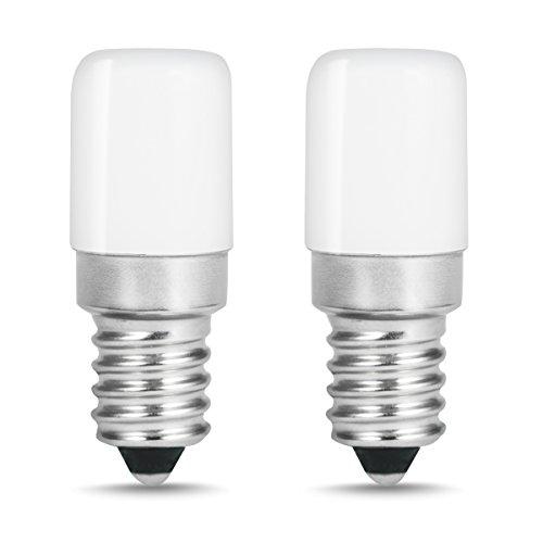 LOHAS® 1.5W E14 LED bombilla, Reemplazo para la lámpara del halógeno 15W, Blanco elegante, 135 Lúmenes y Blanco Cálid 2700k, 220-240V AC, SES refrigerador bombillas LED de luz, Pack de 2