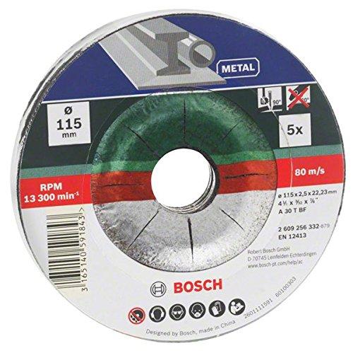 Bosch 2 609 256 332 - Juego de 5 discos de tronzar, acodado para metal