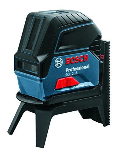 Bosch Professional Nivel láser GCL 2-15, Láser rojo, puntos de plomada, alcance: 15 m, 3 pilas AA, soporte giratorio RM 1 Professional, placa reflectora de medida del láser, funda