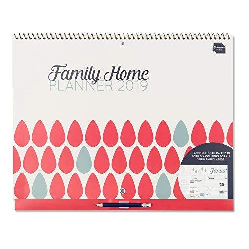 Boxclever Press 2019 Family Home Planner. Calendario de pared para familias atareadas. Planificador mensual con columnas para 6 personas. Comienza desde ahora y se extiende hasta diciembre 2019.