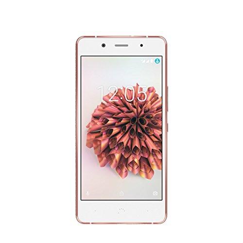 BQ Aquaris X5 Plus - Smartphone de 5" (4G LTE, Qualcomm Snapdragon 652 Octa Core, memoria interna de 16 GB, 2 GB RAM, cámara de 16 MP) blanco y rosa dorada