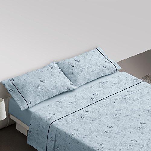 Burrito Blanco - Juego de sábanas 691 Azul de cama de 120x190/200 cm