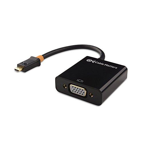 Cable Matters Adaptador Micro HDMI a VGA (Conversor Micro HDMI a VGA) en negro