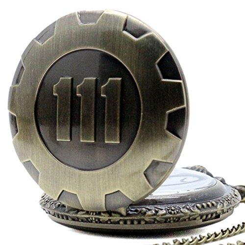 Primi Retro cadena de cuarzo reloj de bolsillo Fallout 4 tema colgante Vault 111 bronce