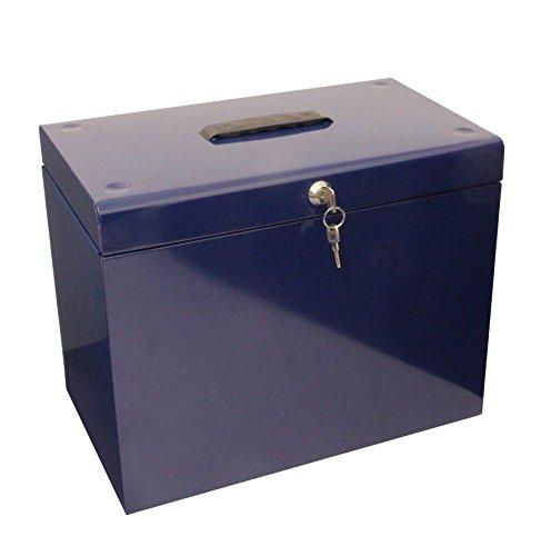 Caja archivadora de metal, tamaño A4, color azul