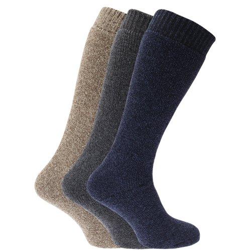 Calcetines térmicos para botas de agua o campo con mezcla de lana para hombre/caballero - Pack de 3 pares de calcetines