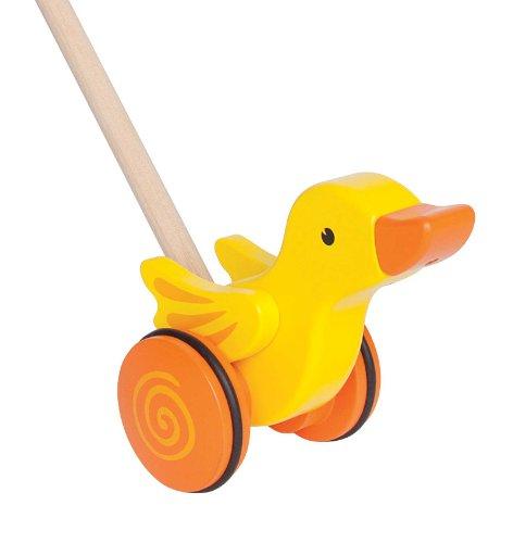 Hape E0343 Duck empuje y tire del juguete del niño