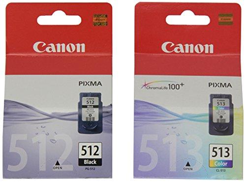 Canon PG-512+CL-513 - Cartucho de tinta original Negro y Tricolor para Impresora de Inyeccion de tinta Pixma