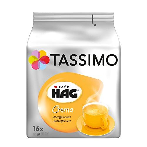 Tassimo Café HAG Crema Decaffeinato Cápsulas de Café - 5 Paquetes (80 Porciones)