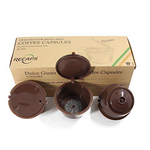 RECAPS Cápsula de café Recargable Compatible con Dolce Gusto (marrón)
