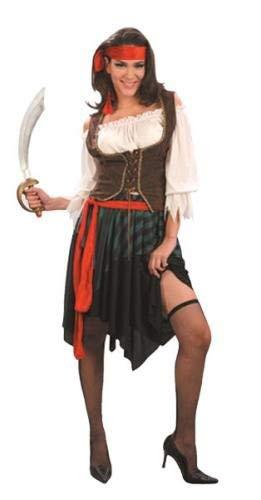 Caribbean Pirate Lady Fancy Dress Costume One Size (disfraz)
