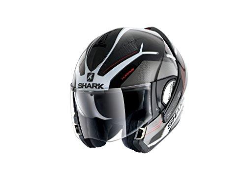 Shark EVOline de tiburón 3 hataum KWR cascos de motocicleta, color negro/blanco/rojo, tamaño XL