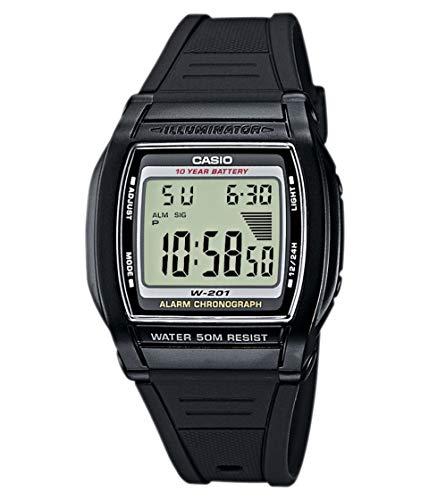 Casio Collection W-201-1AVEF, Reloj Digital para Mujer, Negro