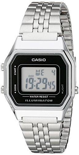 Casio LA680WA-1D - Reloj Digital de Cuarzo para Mujer, Correa de Acero Inoxidable Color Metalizado