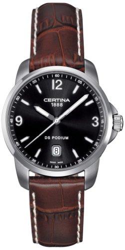 Certina C001.410.16.057.00  DS Podium - Reloj Analógico de Cuarzo para Hombre, Correa de Cuero Marrón