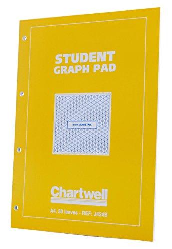 Chartwell - Papel milimetrado isométrico (tamaño A4), tapa amarilla