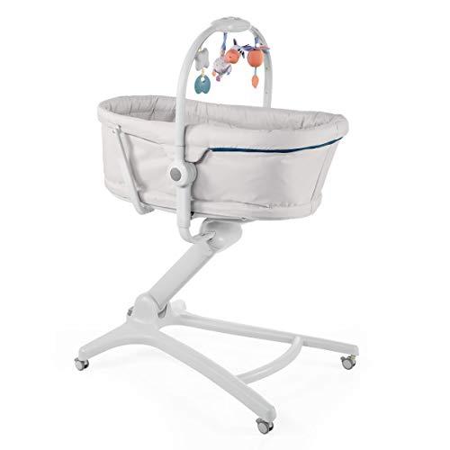 Chicco Baby Hug 4en1 Sistema multifunción: moisés, hamaca, trona y silla, regulable en altura, color gris (Glacial)