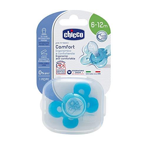 Chicco 00074913210000 Comfort - Chupete de silicona para 6 - 16 meses, color azul, 1 unidad, modelo surtido