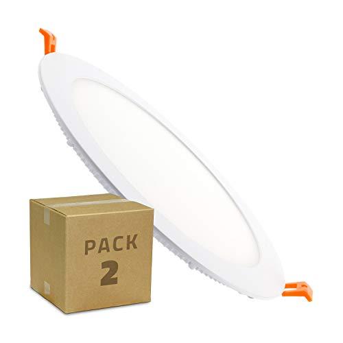 Pack 2 Placas LED Circular SuperSlim 18W Blanco Frío 6000K-6500K