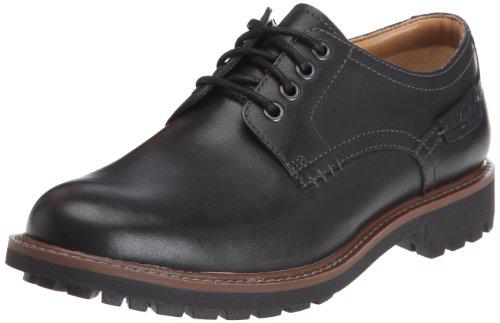 Clarks Montacute Hall - Zapatos con cordones Derby para hombre, Black Leather, 43
