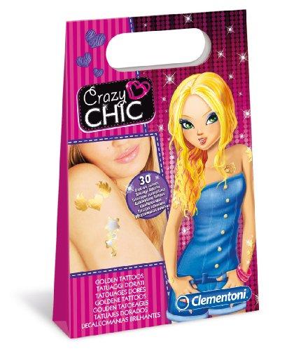 Clementoni Crazy Chic - Kits para Tatuajes temporales (Oro)