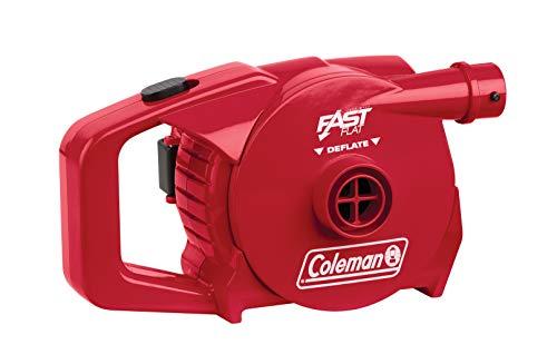 Coleman 4D Battery - Bomba para acampada, color rojo, talla STANDARD