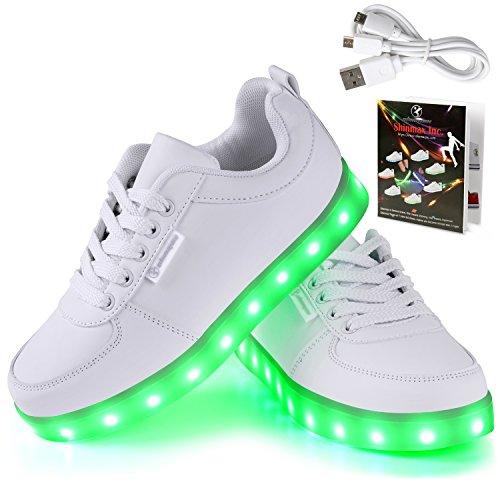 USB de carga de 7 colores de luz LED unisex zapatilla de deporte del zapato por la fiesta de baile de Navidad de San Valentín (EU37)