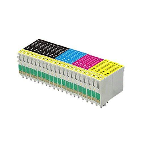 20 compatibles cartuchos de tinta de impresora (4 series de 4 + 4 negras) para Epson Stylus SX125 SX130 S22 SX420W SX425W SX445W BX305F BX305FW SX230 SX235W SX445W SX435W SX430W SX438W SX440W, 8x T1281, 4x T1282, 4x T1283, 4x T1284