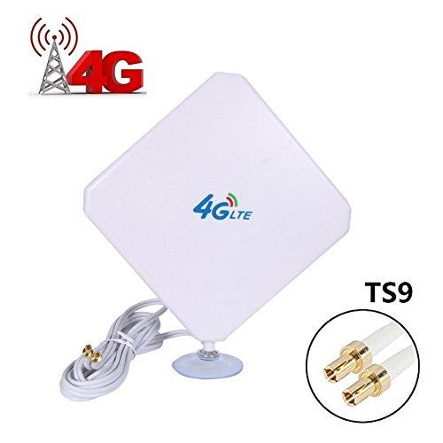4G LTE Antena TS9 Conector Dual Mimo de Amplificador de Señal Exterior Receptor 35dbi Alto Ganancia de Red de Larga Distancia Ethernet para Wifi Router Banda Ancha Móvil (TS9)