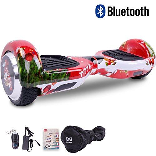[Regalo Navidad] Cool&Fun Patinete Eléctrico Scooter Talla 6.5" LED 350W*2 Bluetooth de Shop Gyrogeek (C-Rojo)