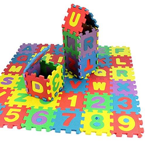 cooshional Alfombra Puzzle para Bebe, Alfombra Espuma de Juegos Infantil Alfanumérico Educativo