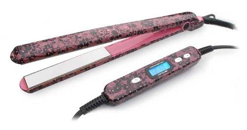 Corioliss C2 Enchanted - Plancha de pelo profesional, tecnología de titanio, color negro y rosa