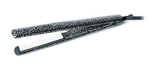 Corioliss C3 - Plancha de pelo profesional, placas de titanio pulido, diseno de leopardo, color negro y blanco