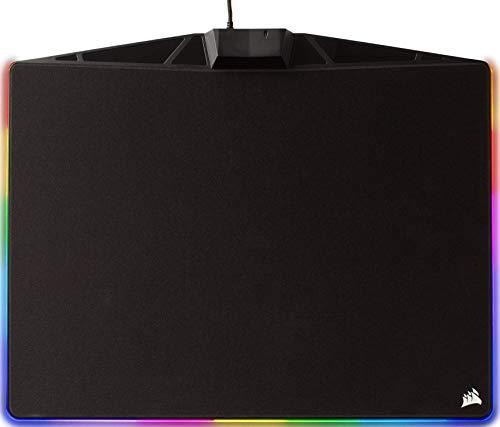 Corsair MM800 RGB - Alfombrilla de ratón para juego (15 zonas RGB, superficie paño, tela), Tamaño Medio, Negro