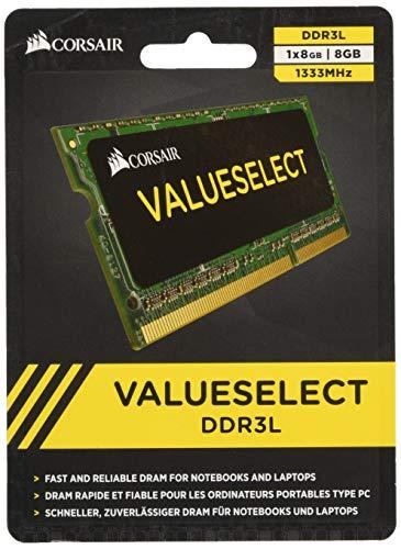 Corsair ValueSelect - Memoria RAM de 8 GB (DDR3 SO-DIMM, 1.35 V, PC3-10600, 1333 MHz)