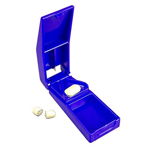 Cortador de comprimidos, Con contenedor, Azul, Mobiclinic