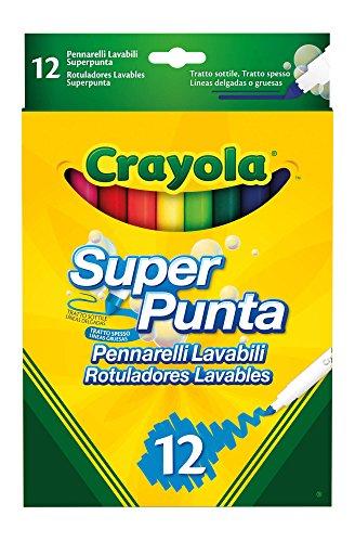 Crayola SuperPunta, 12 Plumas de color lavable