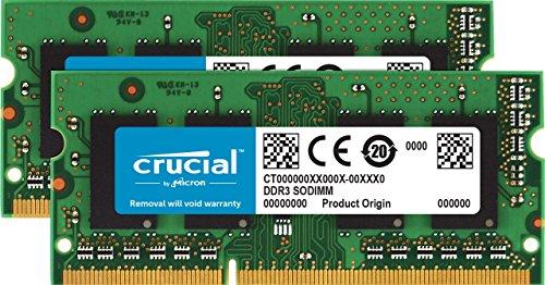 Crucial CT2K51264BF186DJ Kit de memoria RAM de 8 GB (4 GB x 2) (DDR3, 1866 MT/s, PC3-14900, Single Rank, SODIMM, 204-Pin)