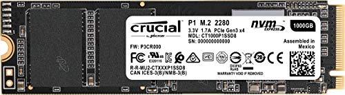 Crucial P1 CT1000P1SSD8 - Disco Duro sólido Interno SSD de 1 TB (3D NAND, NVMe, PCIe, M.2)
