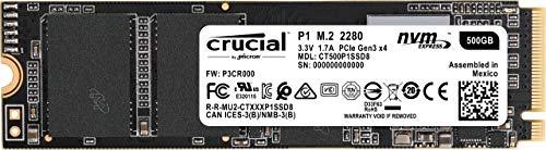 Crucial P1 CT500P1SSD8 - Disco Duro sólido Interno SSD de 500 GB (3D NAND, NVMe, PCIe, M.2)