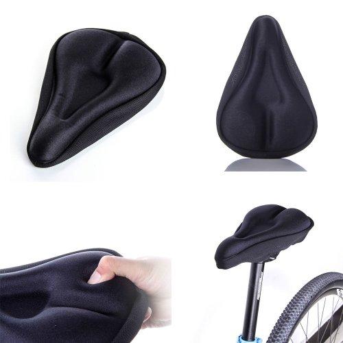 Cubierta con acolchado de gel para sillín de bicicleta, color negro