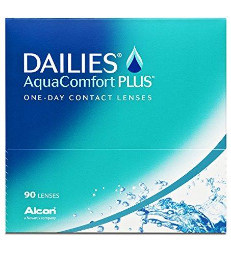 Dailies Aqua Comfort Plus - Lentes de contacto esféricas diarias (R 8.7 / D 14 / -2 Diop), Pack de 90 uds.